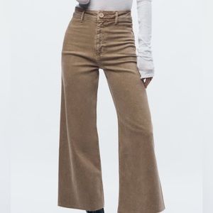 zara brand new brown straight leg high rise jean